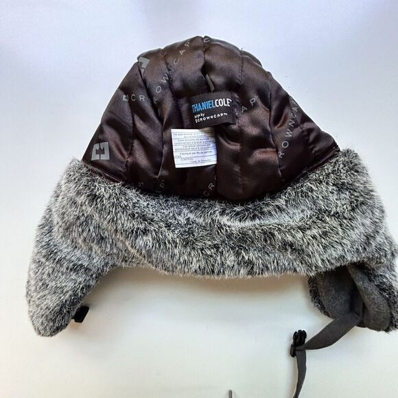 Nathaniel‎ Cole Crowncap Trapper Hat Youth L Gray Faux Fur - Picture 3 of 6